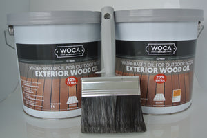Bild in Slideshow öffnen, WOCA Terrassen Aussenholz Öl mit Pinsel | Exterior Wood Oil *AKTION* 3.0l
